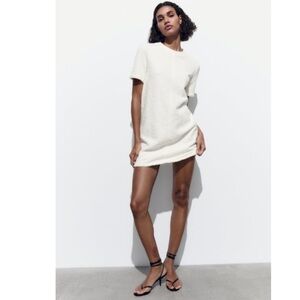 ZARA STRUCTURED JACQUARD MINI DRESS